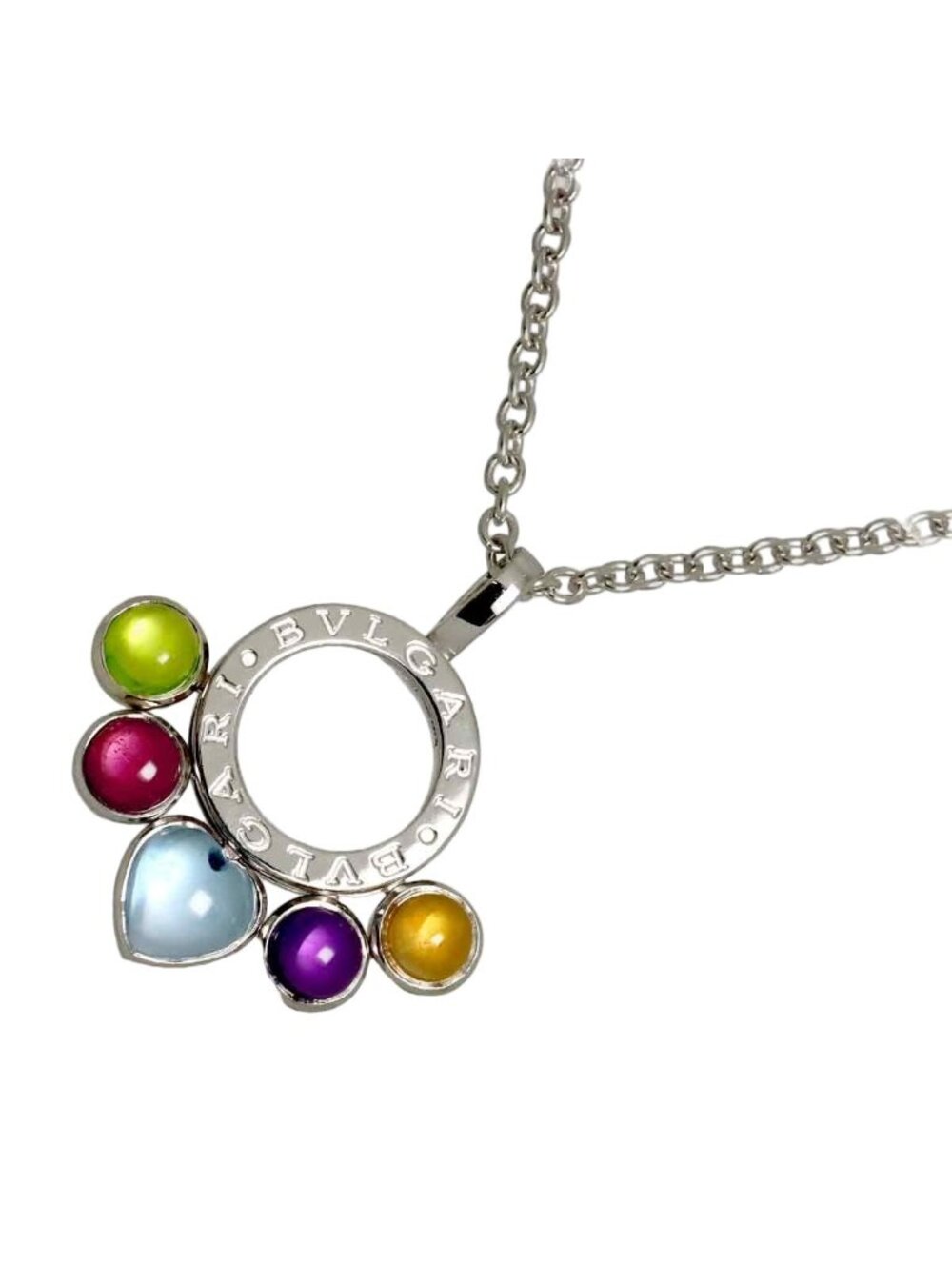 Bvlgari Allegra Multi Stone Necklace 45 18k White Gold